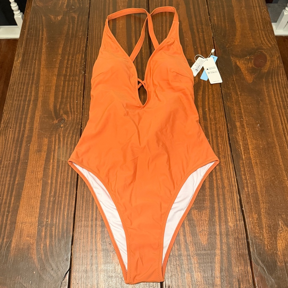 Cupshe Orange One-Piece Swimsuit with Adjustable Straps